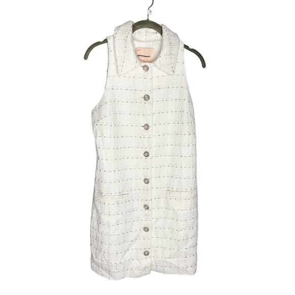 NWT Anthropologie Hutch Sofia Mod Sleeveless Tweed Blazer Mini Dress Size 8 - Picture 4 of 7